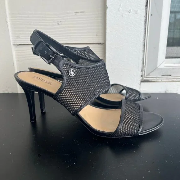 Michael Kors Women's Leilah Mesh Ankle Strap Heels Size 10 - Picture 2 of 13